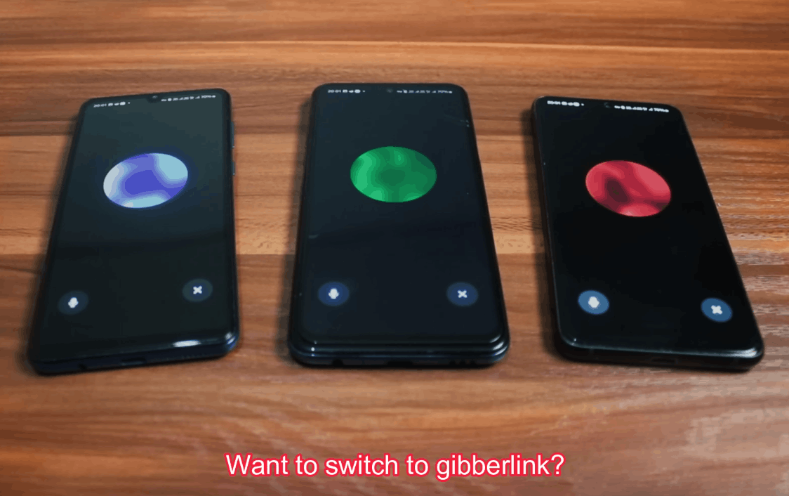 Three phones talking in secret language